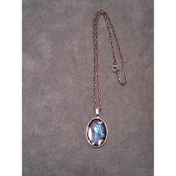 Vintage Hoffman Puana Shell Abalone Necklace Boxed - Picture 4 of 5